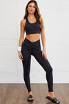 Black Arched Waist Seamless Active Leggings - Cocoa Yacht Club