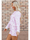 Pink Leopard Print Pullover and Shorts Pajama Set