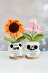 Orange Emotional Support Crochet Sunflower Halloween Pot
