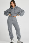 Dropped Shoulder Hooded Top and Pants Active Set - Cocoa Yacht Club