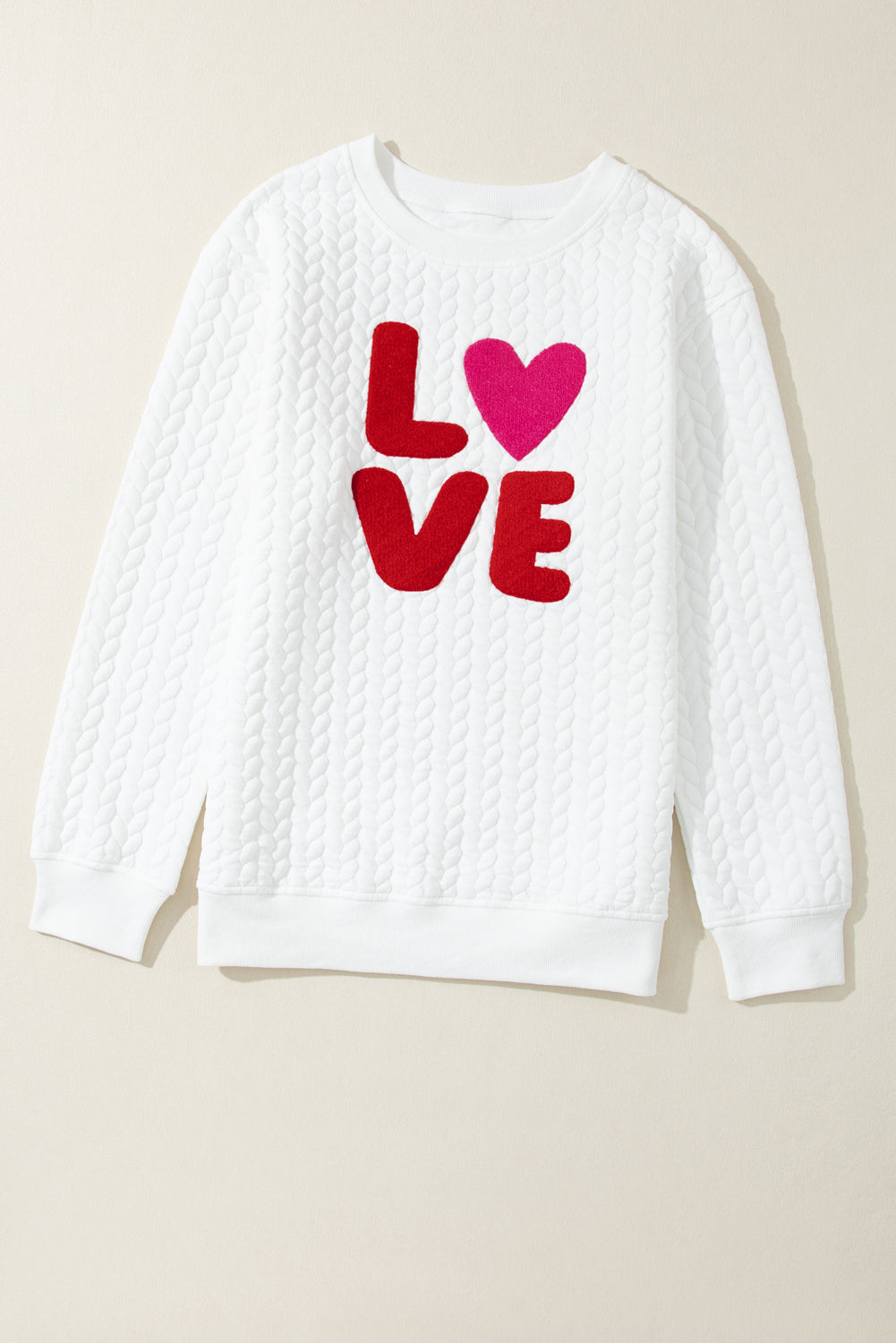 White Merry and Bright Quilted Sweatshirt