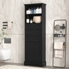 Black High Storage Cabinet with 3 Drawers and Adjustable Shelves