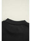 Black Solid Color Mock Neck Thermal Lined Long Sleeve Top