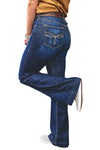 Sail Blue Stitch Patch Pocket Bootcut Jeans
