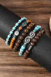 Cinnamon Boho Turquoise Beaded Bracelet Set