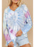 Drawstring Tie-Dye Long Sleeve Hoodie - Cocoa Yacht Club