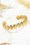 Gold Vacation Shell Shaped Open Cuff Bracelet
