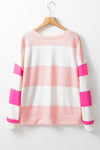 Light Pink Colorblock Drop Sleeve Top
