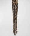 Cocoa Yacht Club Leopard Snakeskin Pointed Toe Over The Knee Boots