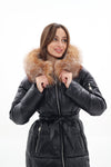 Genuine Silver Fox Fur Alternative Down Fill Coat