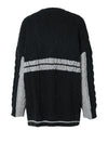 Cocoa Yacht Club Gray Striped Knit Sweater