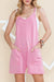 Pink Spaghetti Straps V Neck Pocketed Romper