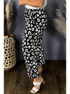 Leopard Print Wide Leg Pockets Plus Size Pants