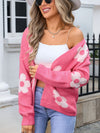 Angel Wings Flower Open Front Long Sleeve Cardigan - Cocoa Yacht Club