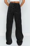 Sky Blue Mid Rise Asymmetrical Waist Wide Leg Jeans
