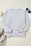 Orange Plain Drop Shoulder Crewneck Pullover Sweatshirt