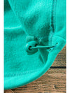 Smoke Green Half Zipper Kangaroo Pockets Drop Shoulder Hoodie