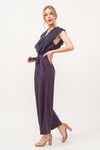 And The Why Laced Surplice Tie Waist Jumpsuit - Cocoa Yacht Club