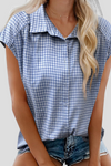 Light Blue Gingham Button Up Shirt