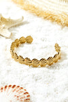 Gold Vacation Shell Shaped Open Cuff Bracelet