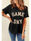 Black GAME DAY Crewneck Graphic T Shirt