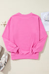 Orange Plain Drop Shoulder Crewneck Pullover Sweatshirt