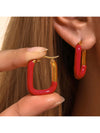 Stainless Steel Drip Oil Contrast Earring