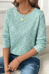 Moonlight Jade Long Sleeve Waffle Knit Top