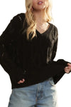 ADORA Loose Fit V Neck Knit Top