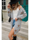 Angel Wings Star Open Front Long Sleeve Cardigan