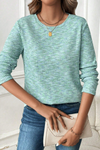 Moonlight Jade Long Sleeve Waffle Knit Top