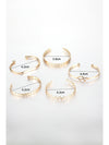 Gold Hollow Out Love Letter Heart Open Cuff Bangle 5pcs