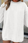 Dark Grey Drop Sleeve Rib Knit Oversized Sweatshirt