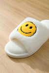 White Smile Graphic Plush Home Slippers