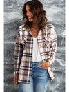 Brown Plaid Button Up Long Sleeve Flannel Shacket