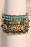 Gold Boho Crystal Beaded Multilayer Bracelet Set