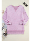 Orchid Petal Mineral Wash Drop Shoulder Oversized Sweatshirt