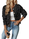 Black Confetti Knit Cropped Cardigan