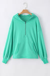 Bonbon Kangaroo Pocket Half Zipper Oversized Hoodie