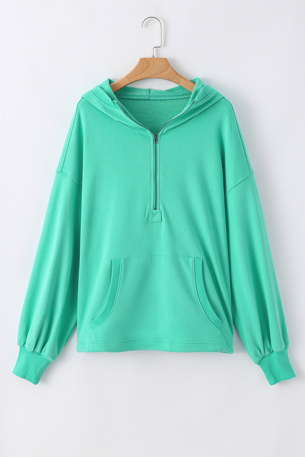 Bonbon Kangaroo Pocket Half Zipper Oversized Hoodie