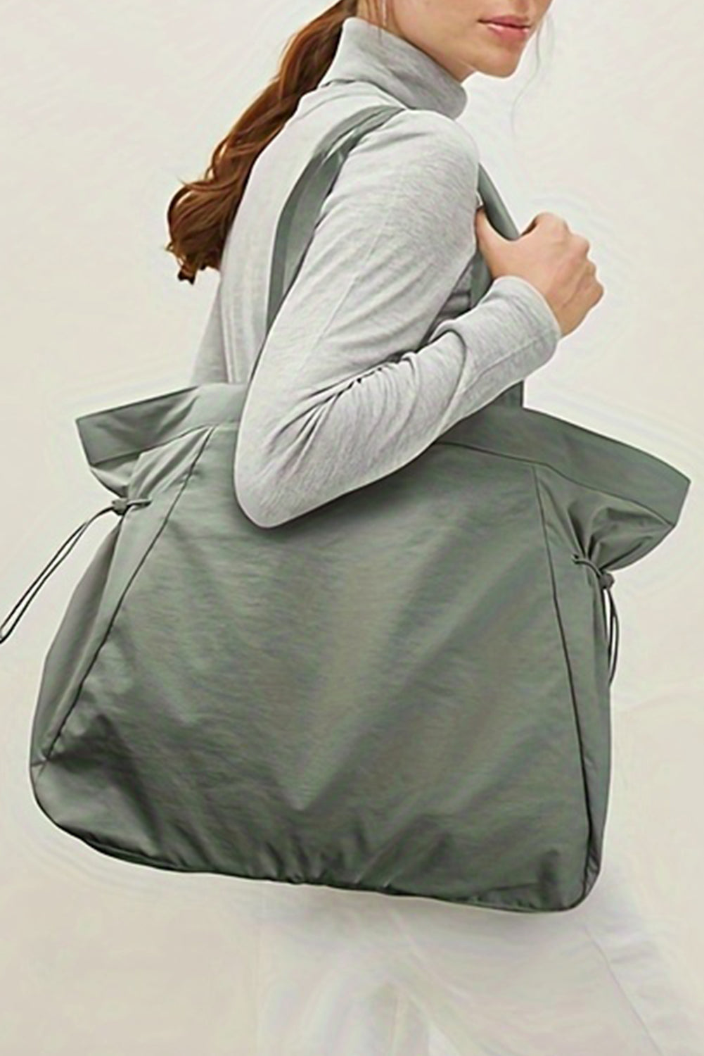 Laurel Green Waterproof Side Cinched Large Tote Bag