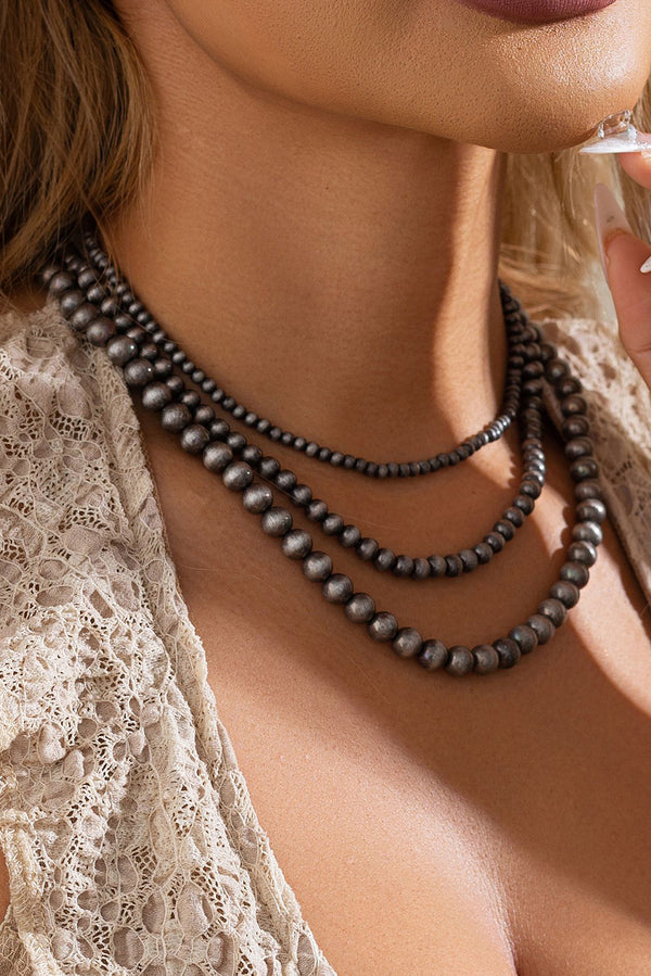 Bristol Black 3pcs Beaded Necklace Set