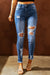 Light Blue High Waist Distressed Skinny Jeans