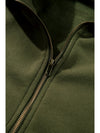 Smoke Green Half Zipper Kangaroo Pockets Drop Shoulder Hoodie