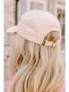 White Girlish Bow Embroidered Baseball Cap