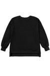 Bonbon Solid O Neck High Low Hem Pullover Sweatshirt