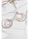 Silver 3-color Concentric Rings Dangle Earrings