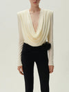 Cocoa Yacht Club Draped Blouse