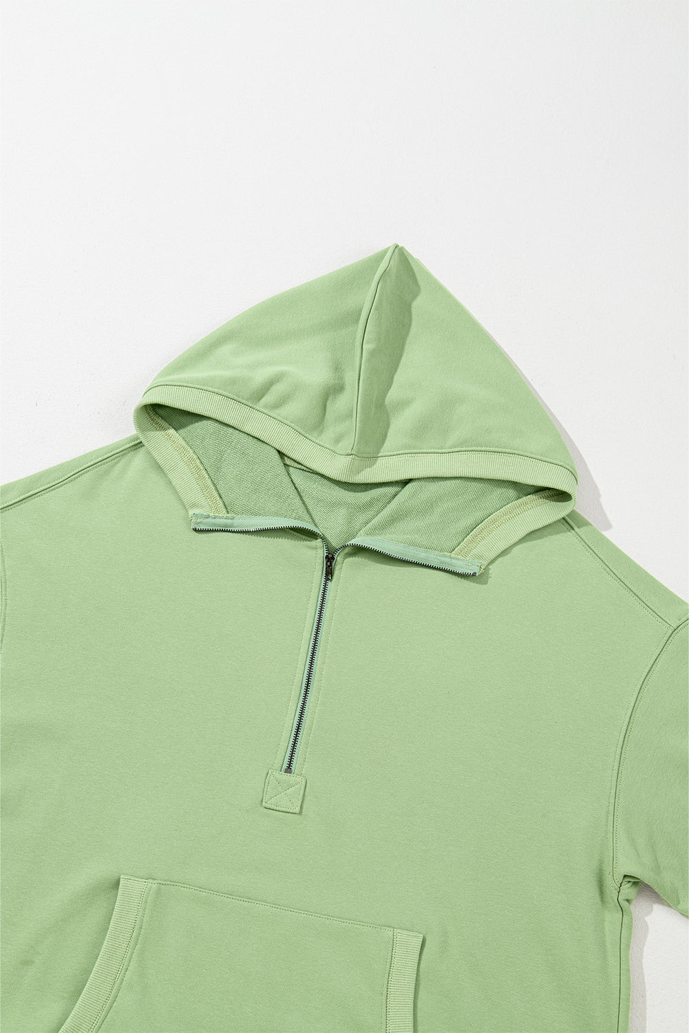 Bonbon Kangaroo Pocket Half Zipper Oversized Hoodie