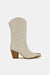 MayFair Metal-Toe Block Heel Ankle Boots